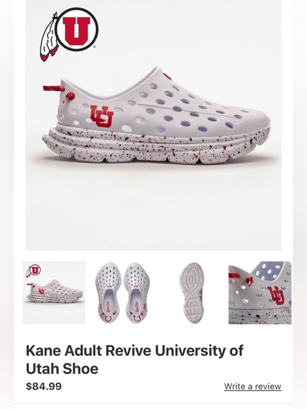 Kane Adult Revive University of Utah Shoe